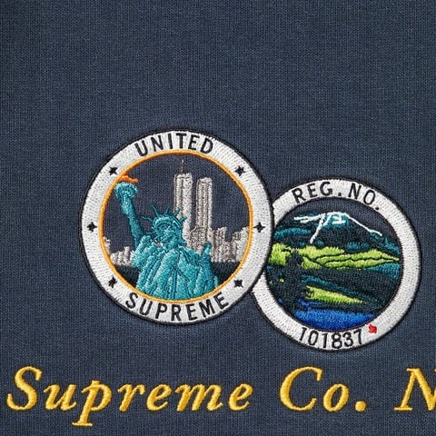 Supreme Denim Collar Half Zip Sweatshirt - Navy