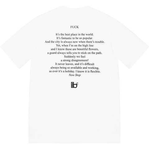 Supreme Supreme/Bernadette Corporation Fuck Tee - White