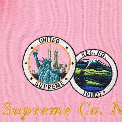 Supreme Denim Collar Half Zip Sweatshirt - Pink