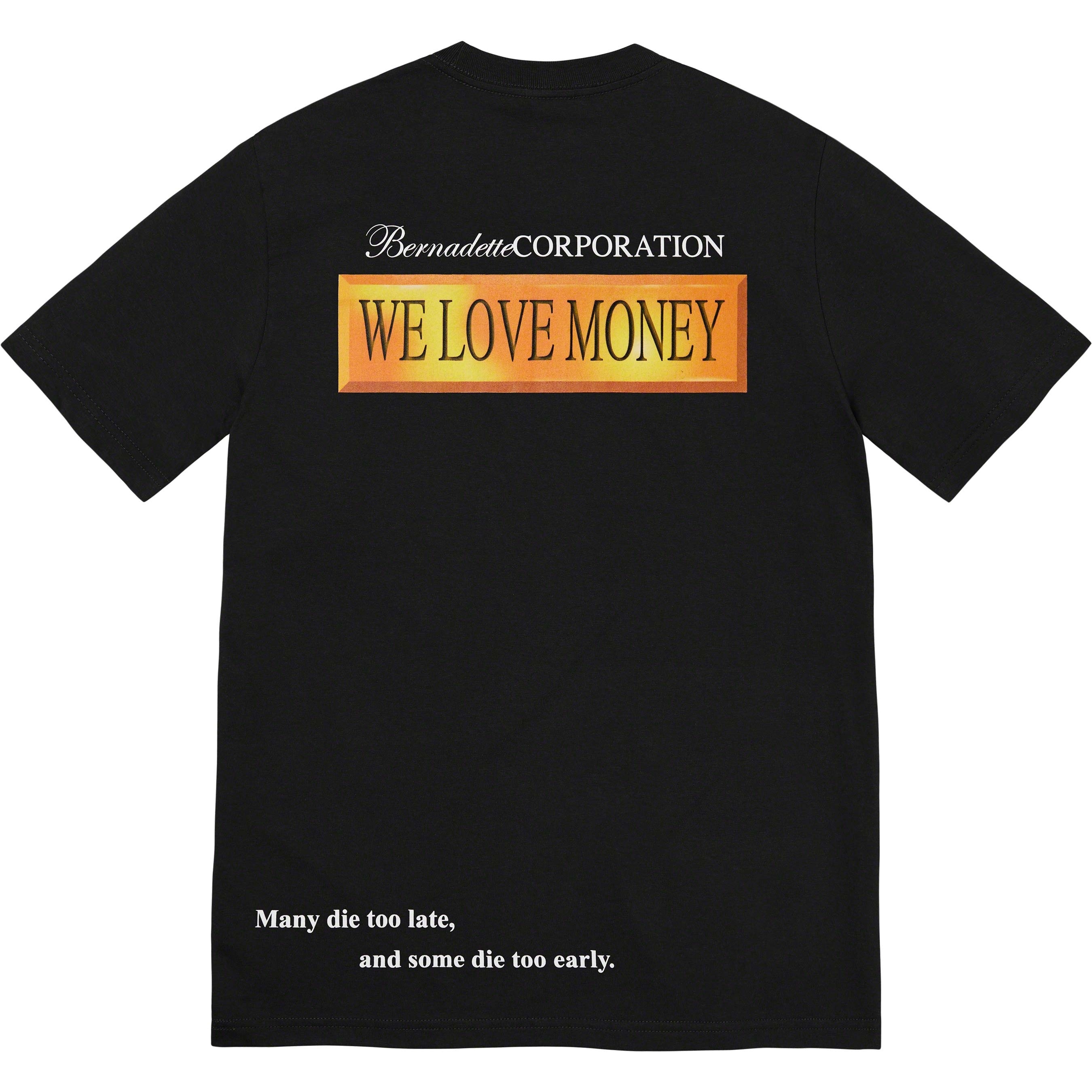 Supreme Supreme Bernadette Corporation Money Tee (SS23) - Black - $48