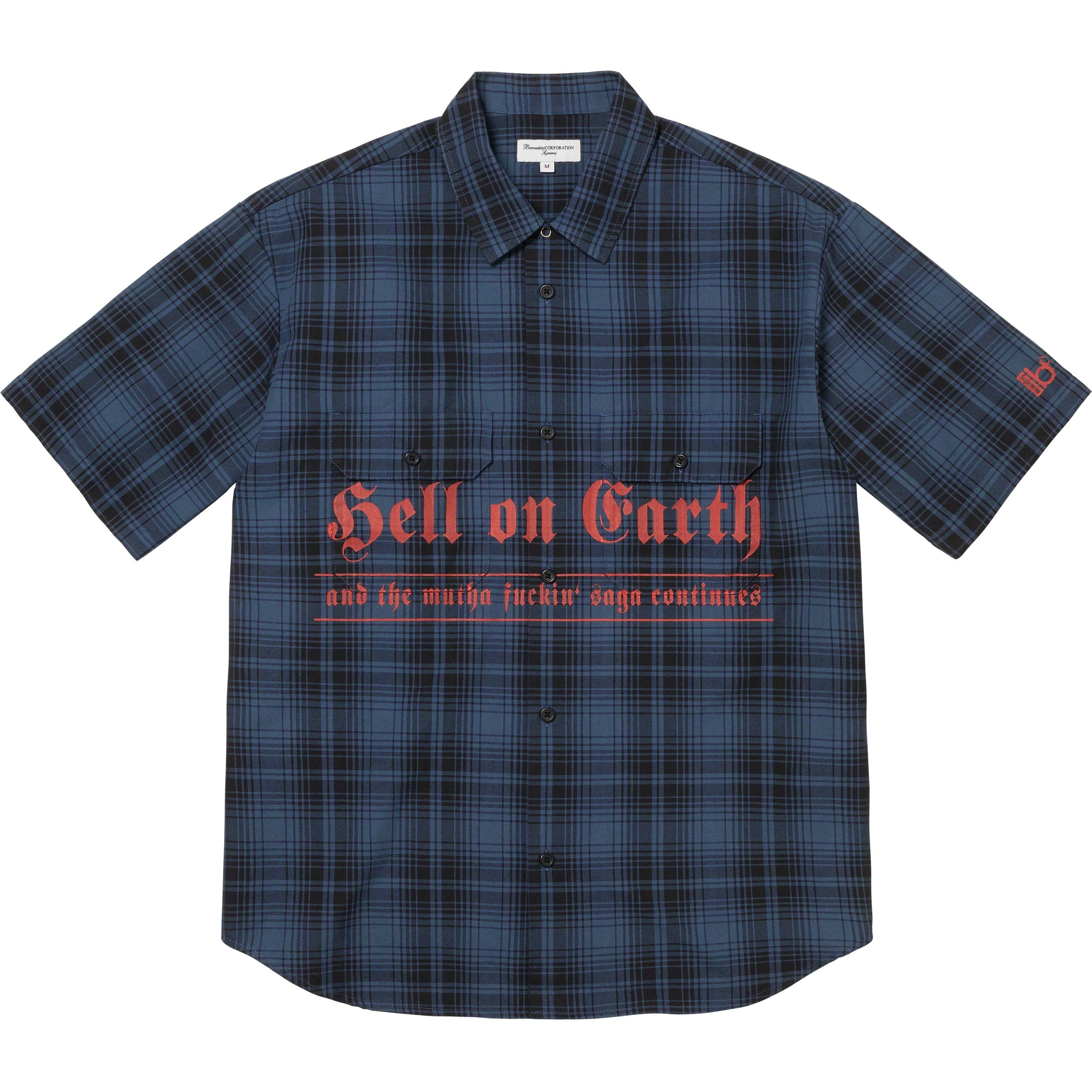 Supreme Supreme Bernadette Corporation S S Work Shirt (SS23) - Navy Plaid - $138