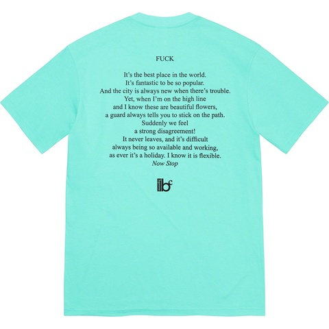 Supreme Supreme/Bernadette Corporation Fuck Tee - Teal