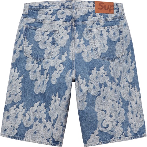 パンツ Supreme Flames Jacquard Baggy Denim 32 Flames Jacquard Baggy Denim Short - Supreme