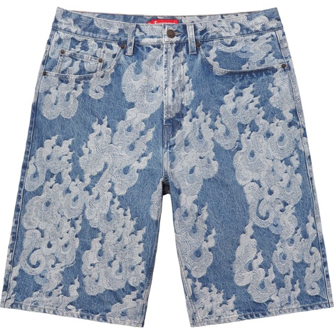 Flames Jacquard Baggy Denim Short - Supreme