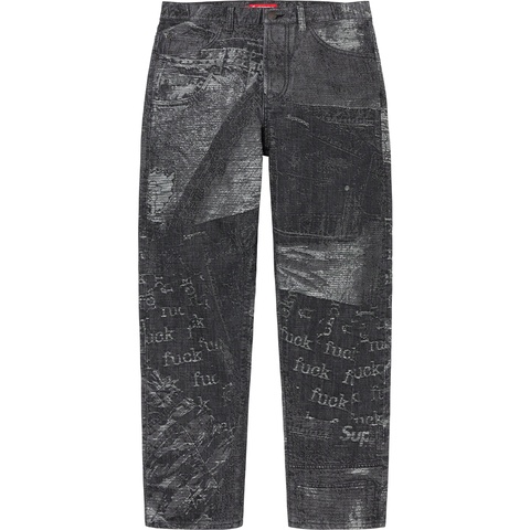 Supreme Archive Denim Jacquard Regular Jean - Black