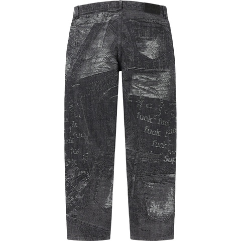 Supreme Archive Denim Jacquard Regular Jean - Black