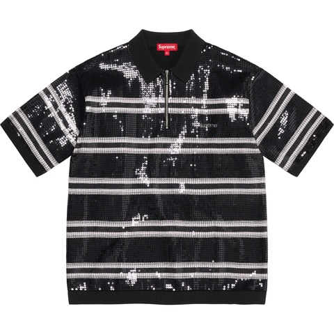 Sequin Stripe Zip Polo - spring/summer 2023 - Supreme