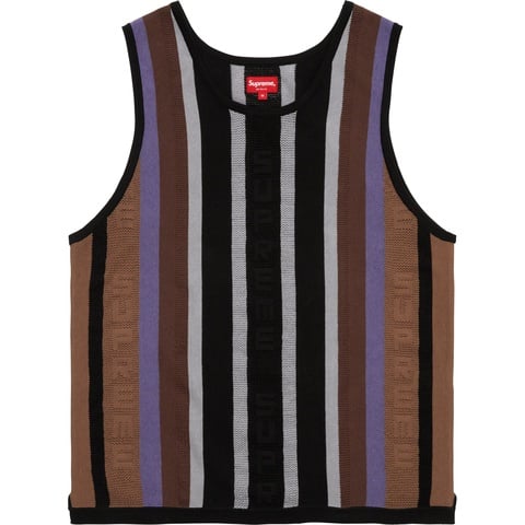 Supreme Knit Stripe Tank Top - Black