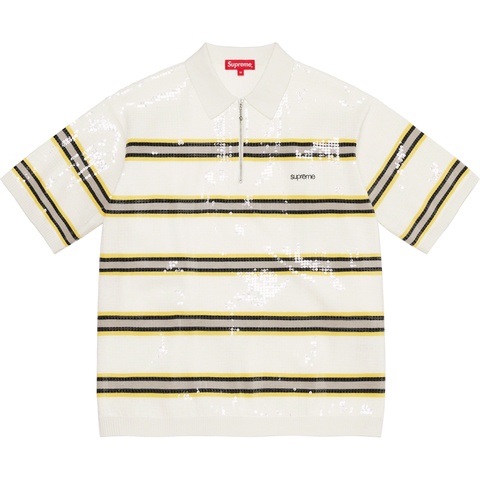 Sequin Stripe Zip Polo - spring/summer 2023 - Supreme
