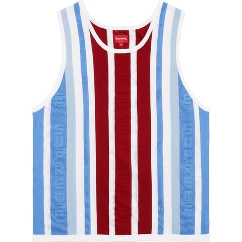 Supreme Knit Stripe Tank Top - White
