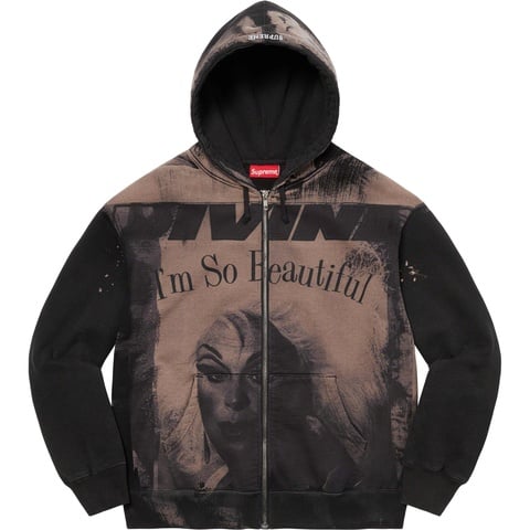 Supreme Divine Zip Up Hooded Sweatshirt - Black
