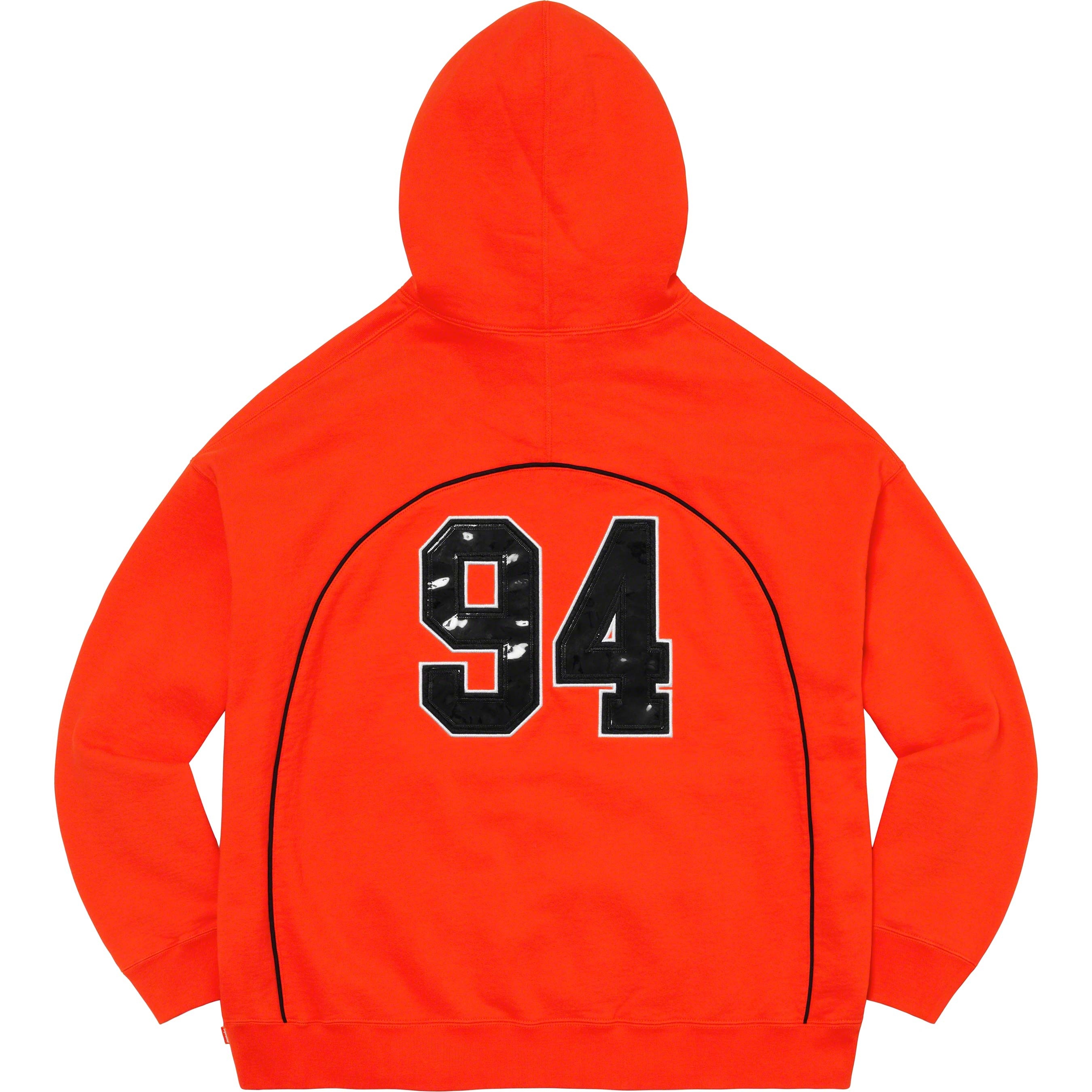Supreme Boxy Piping Arc Hooded Sweatshirt (SS23) - Bright Orange - $168