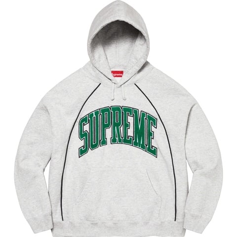 Supreme Boxy Piping Arc Hooded Sweatshirt - Ash Grey