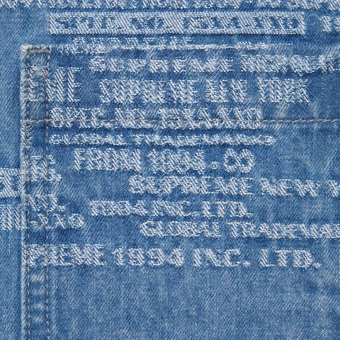 Supreme Trademark Jacquard Denim Shirt - Washed Blue