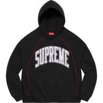 Supreme Boxy Piping Arc Hooded Sweatshirt (SS23) - Black