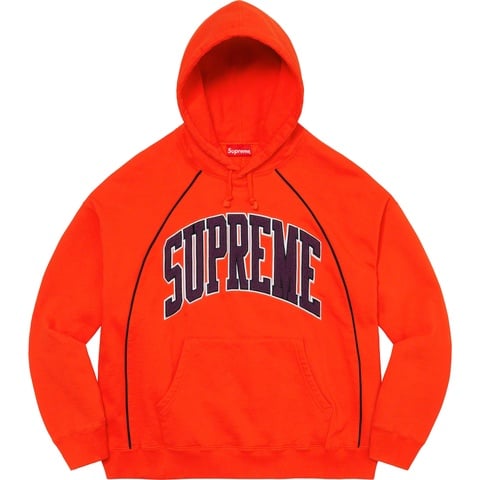 Supreme Boxy Piping Arc Hooded Sweatshirt - Bright Orange
