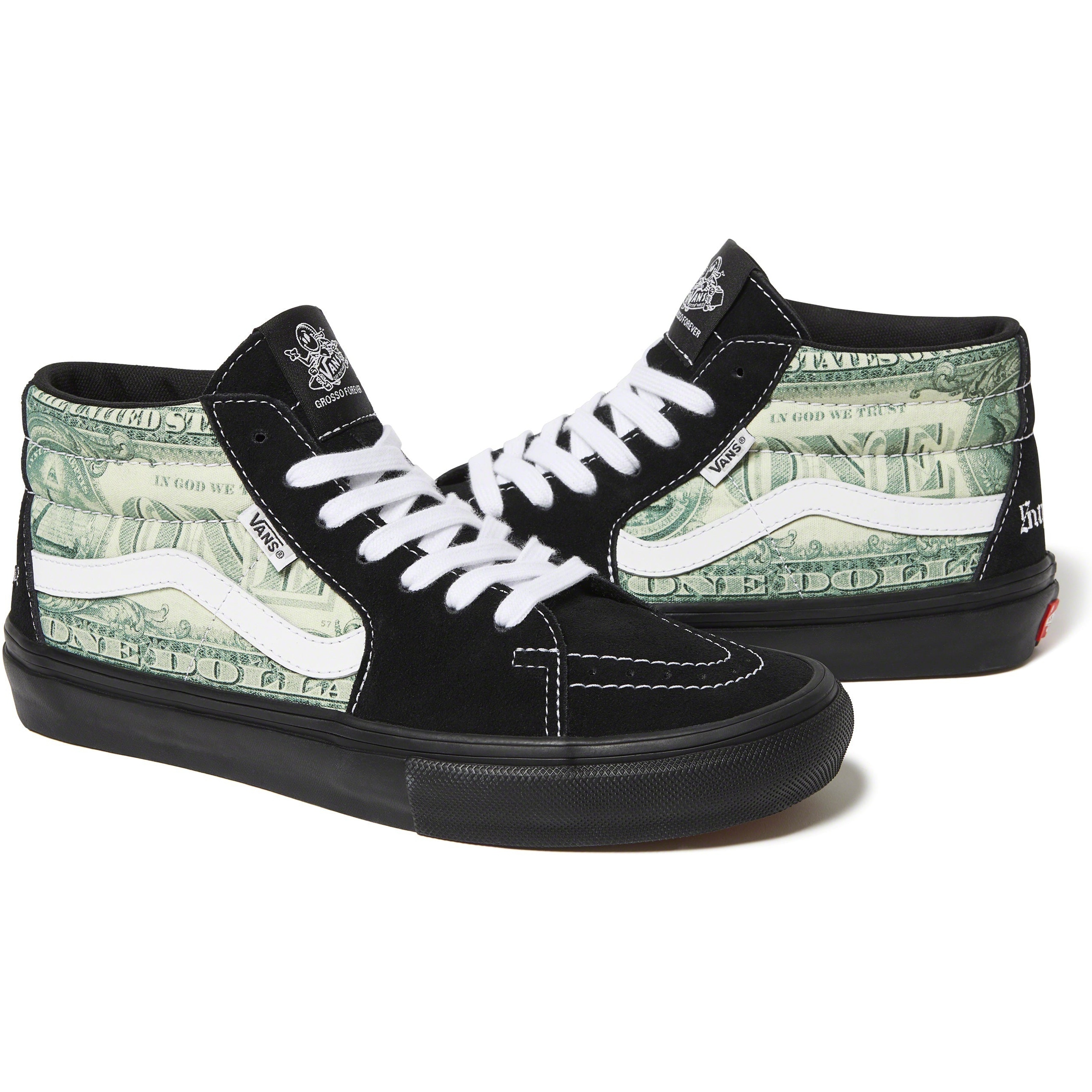 Supreme Supreme  Vans Dollar Skate Grosso Mid (SS23) - Black - $110