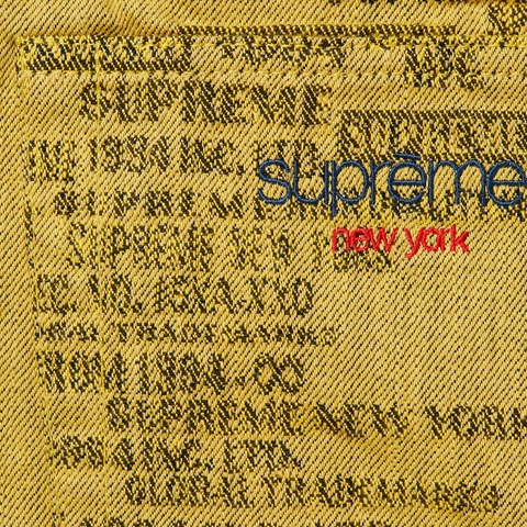 Supreme Trademark Jacquard Baggy Jean - Washed Yellow