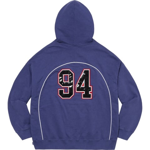 Supreme Boxy Piping Arc Hooded Sweatshirt - Washed Navy