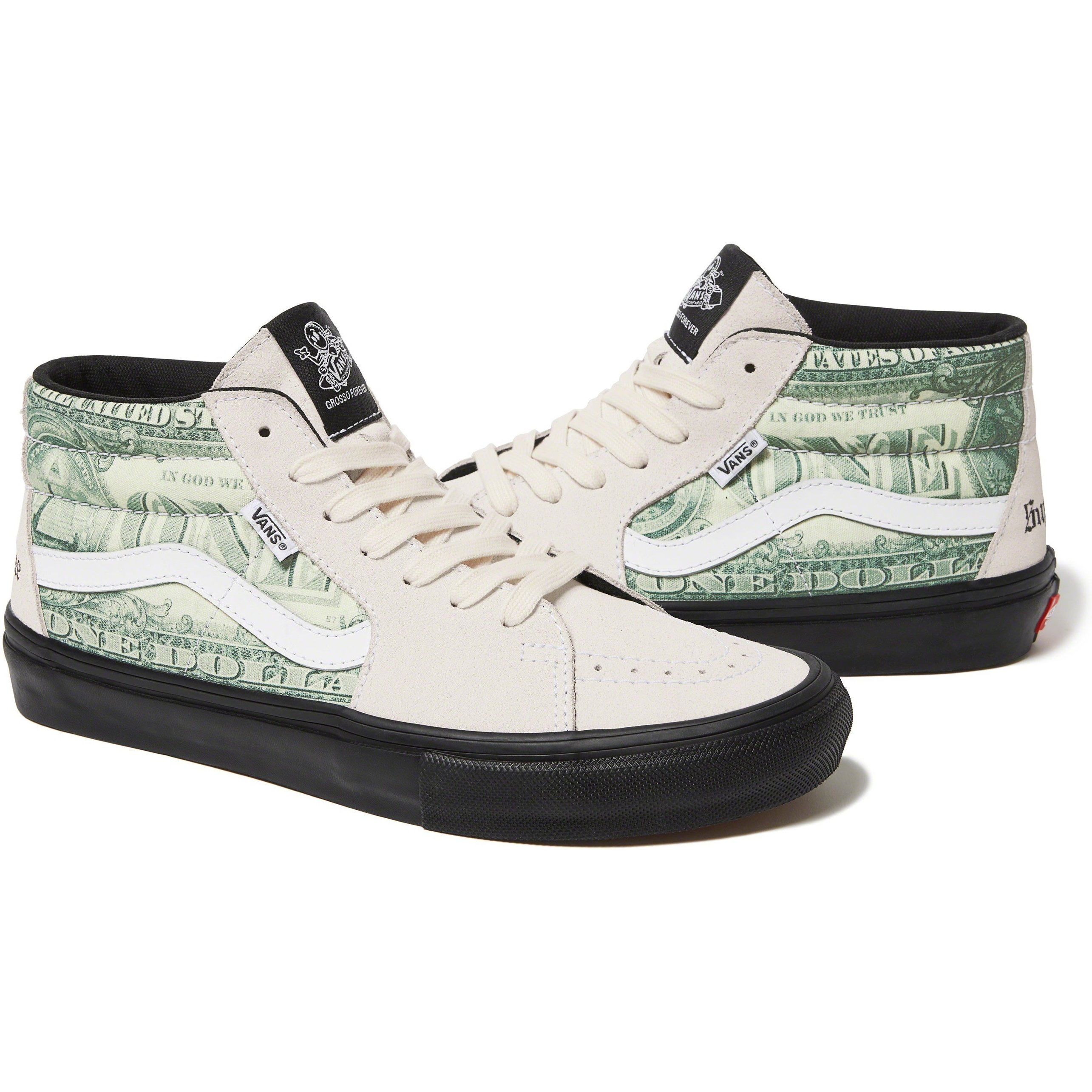 Supreme Supreme  Vans Dollar Skate Grosso Mid (SS23) - White - $110