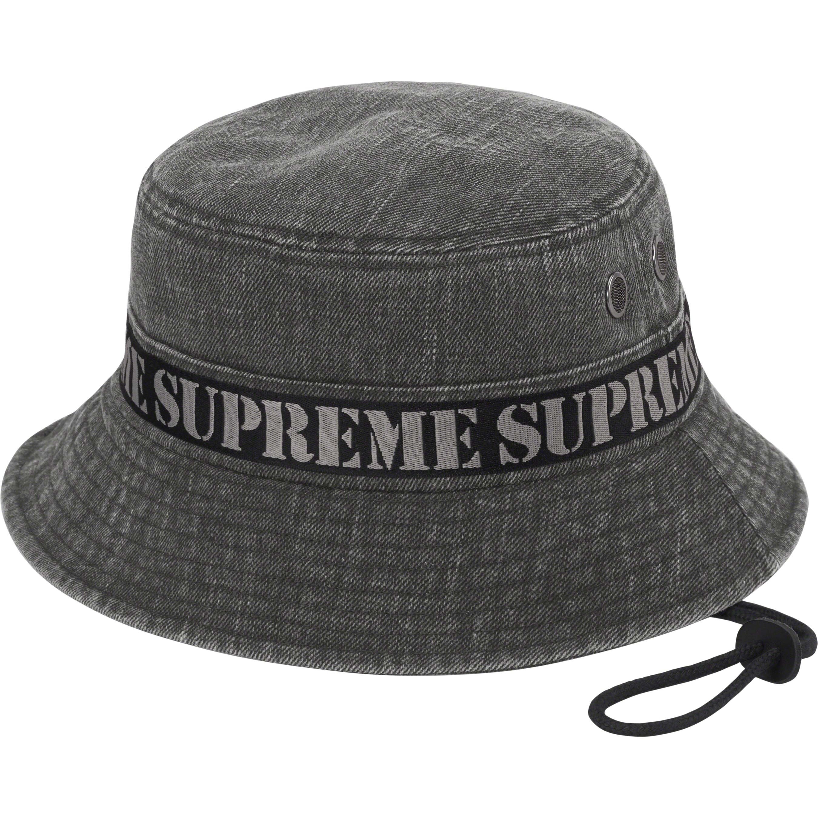 Supreme Stencil Webbing Boonie (SS23) - Black - $64