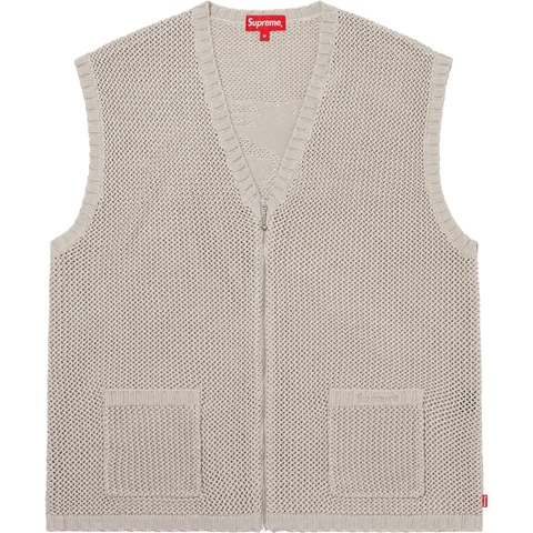 Supreme Dragon Zip Up Sweater Vest - Stone