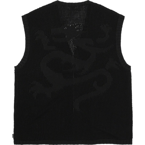 Supreme Dragon Zip Up Sweater Vest - Black