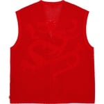Supreme Dragon Zip Up Sweater Vest (SS23) - Red