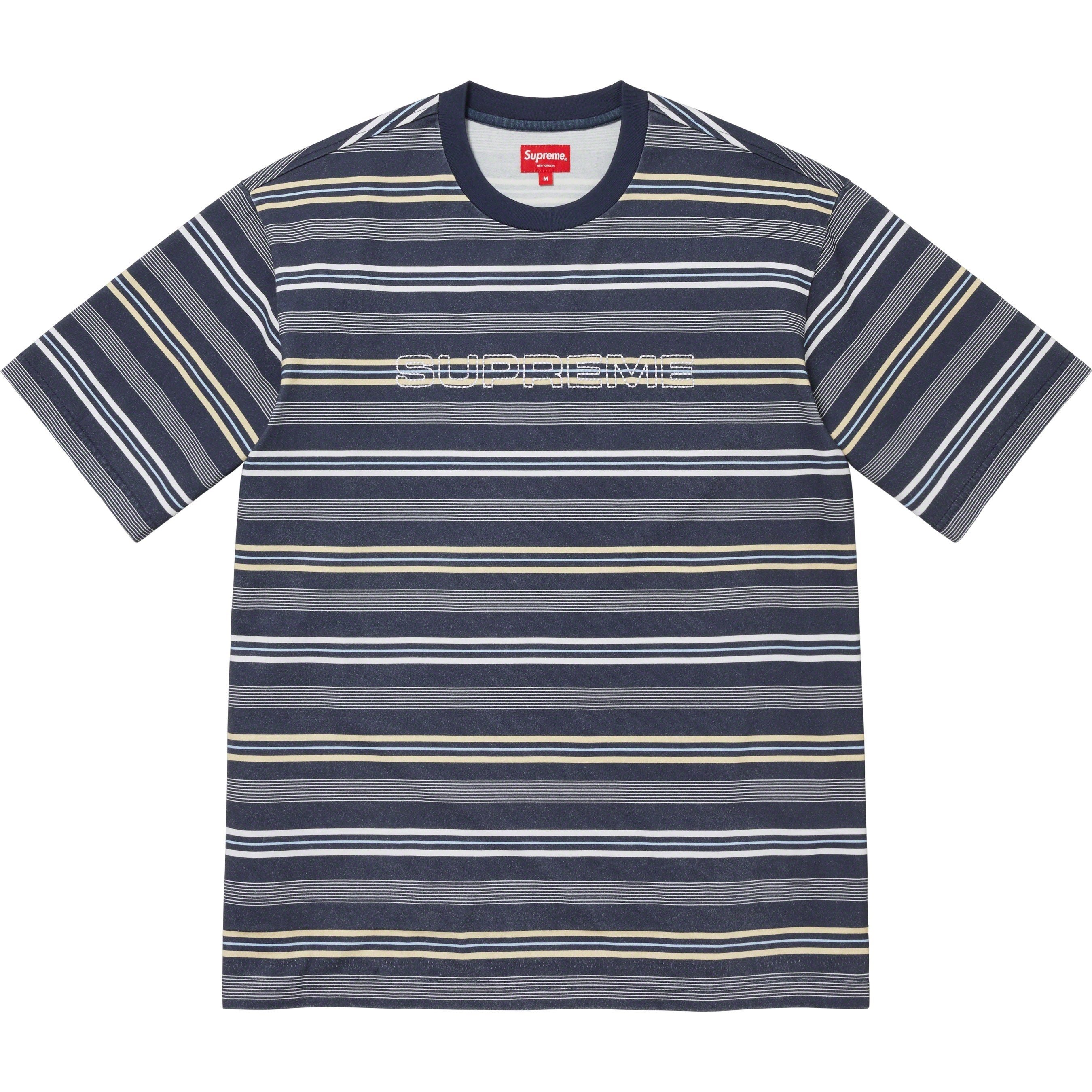 Supreme Dash Stripe S S Top (SS23) - Navy - $88