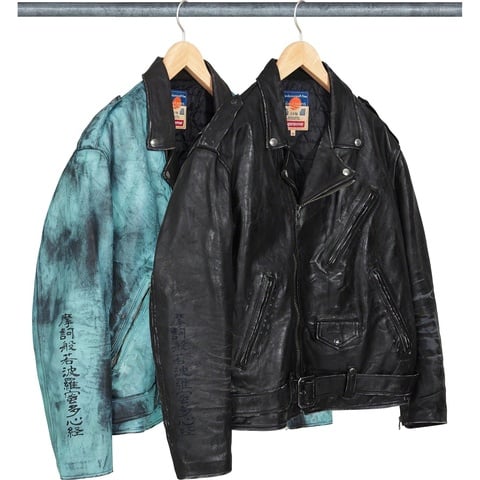 Supreme Supreme®/blackmeans Painted Leather Motorcycle Jacket - $1498.00