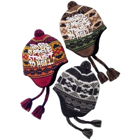 美品 Supreme x Thrasher Earflap Beanie Supreme®/Thrasher® Earflap Beanie - Supreme
