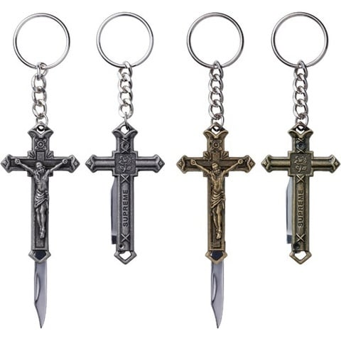 Supreme Crucifix Folding Knife Keychain