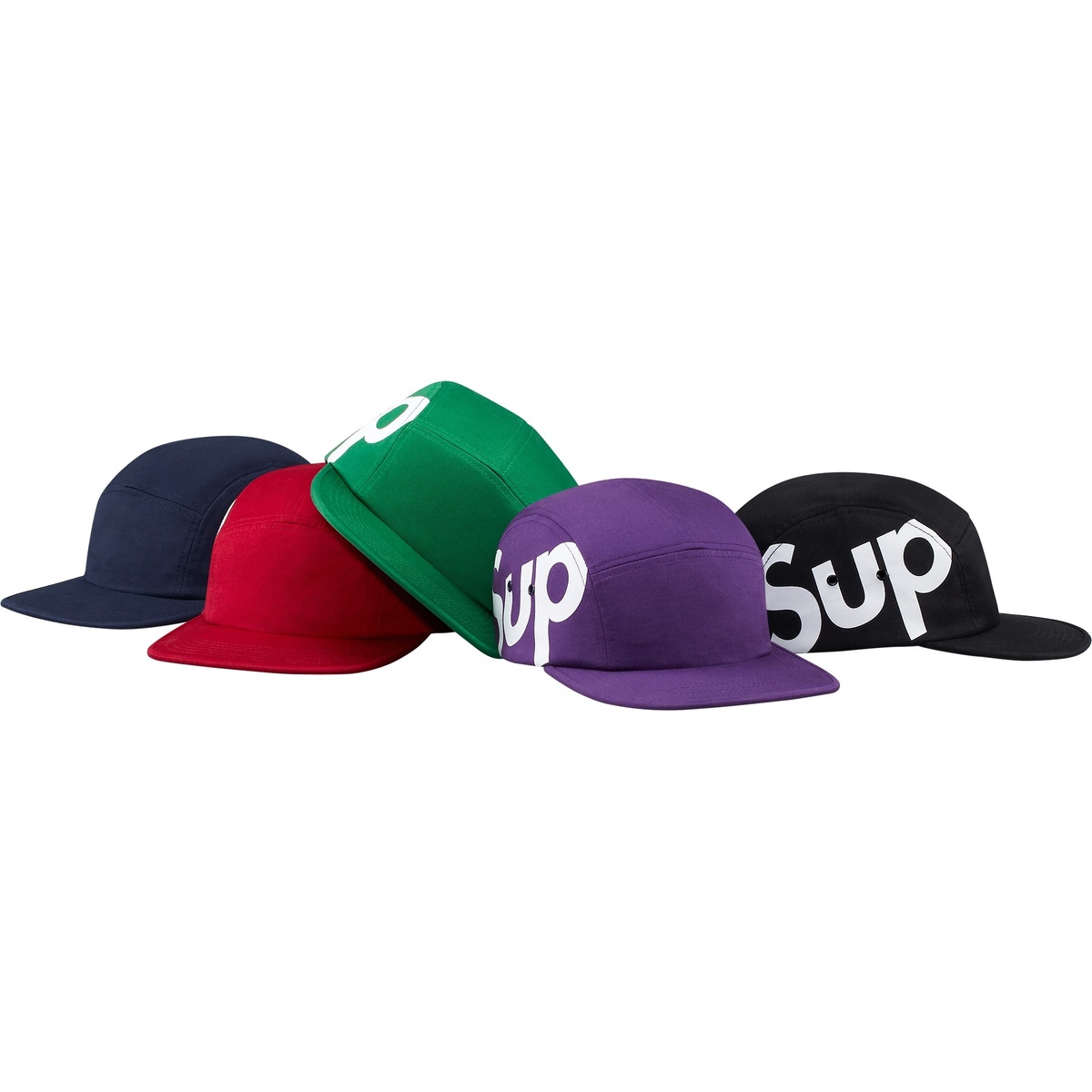 Supreme 13AW Sup Camp Cap！Sup Big Logo Supreme Sup Camp Cap Black - FW13 - US