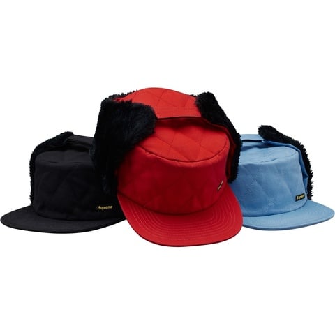 Supreme Quilted Pillbox Earflap Cap