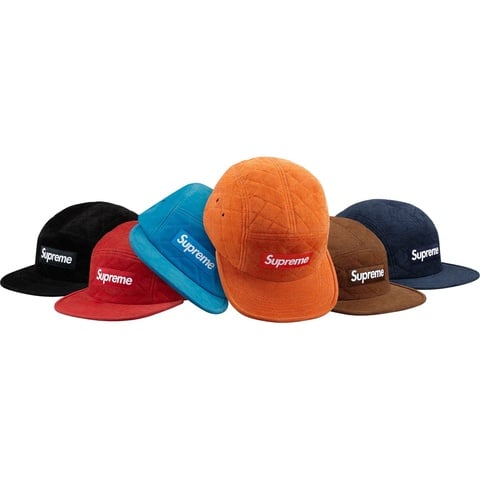 Supreme Quilted Suede Camp Cap
