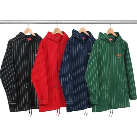 ジャケット・アウター Supreme Pinstripe Twill Parka 13fw black Supreme - Pinstripe Twill Parka - UG.SHAFT