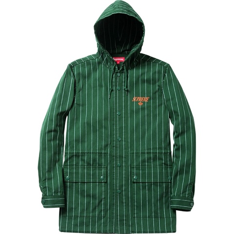 ジャケット・アウター Supreme Pinstripe Twill Parka 13fw black Supreme - Pinstripe Twill Parka - ParkSIDER