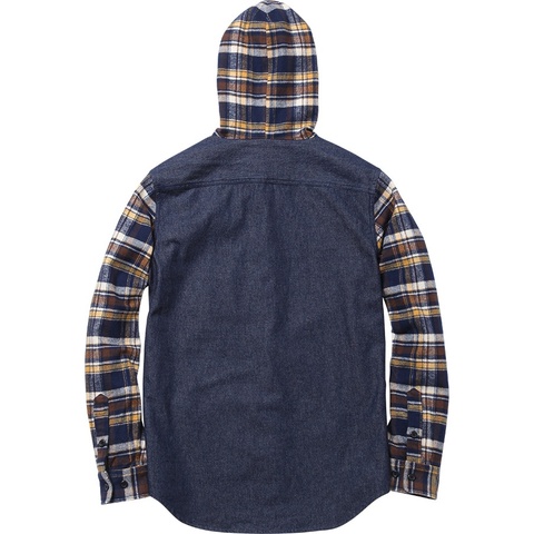 Supreme Hooded Plaid Denim Shirt - Colorway
