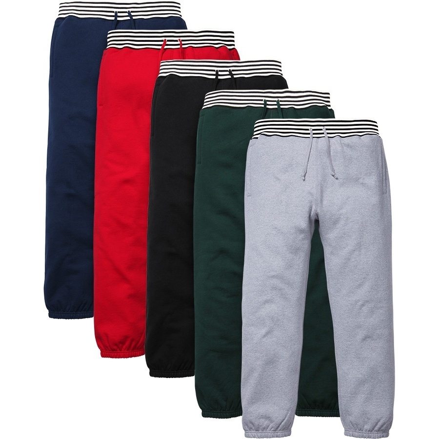 Supreme Classic Logo Striped Rib Sweatpant (fall/winter 2014)