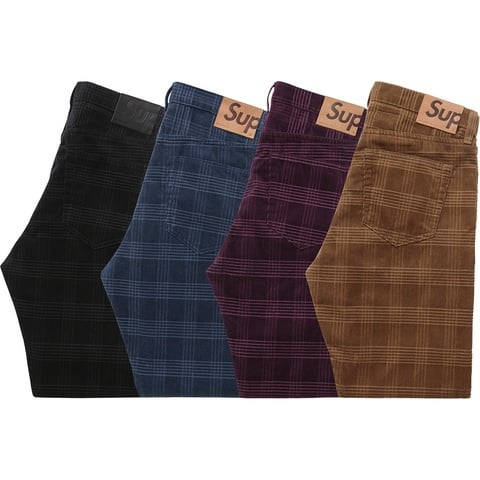 Supreme Plaid Cord 5-Pocket Pant