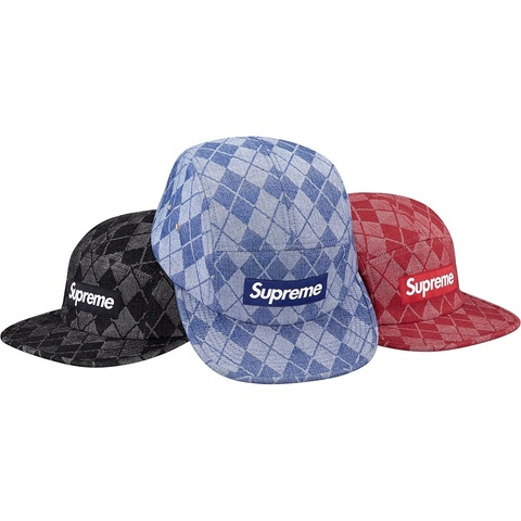 Supreme Denim Argyle Camp Cap