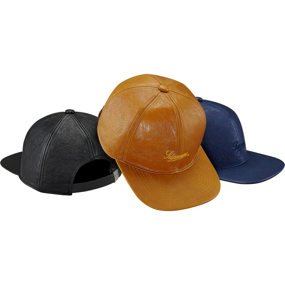 Supreme Leather Script Logo 6-Panel (fall/winter 2014)