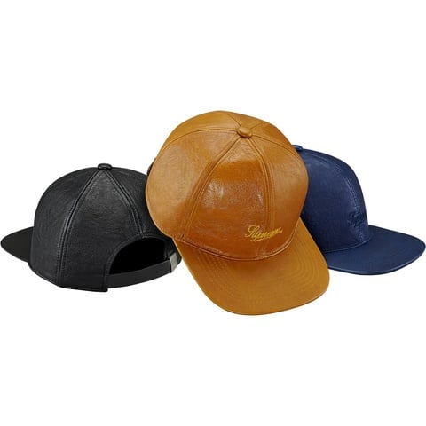 Supreme Leather Script Logo 6-Panel