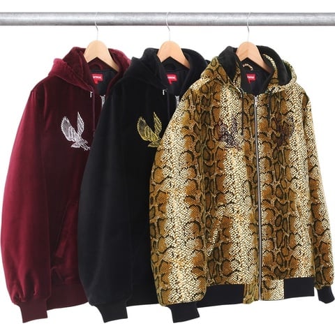 Supreme Velvet Hooded Bomber