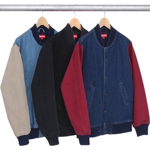 Denim Twill Varsity Jacket - fall/winter 2014 - Supreme Denim Twill Varsity Jacket - fall/winter 2014 - Supreme