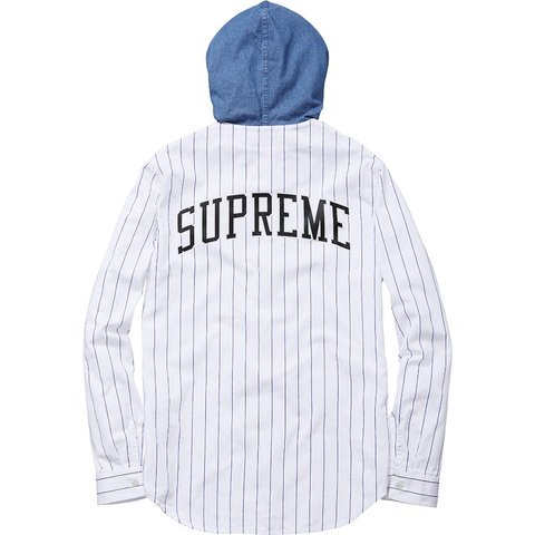Denim Hooded Baseball Shirt - fall/winter 2014 - Supreme