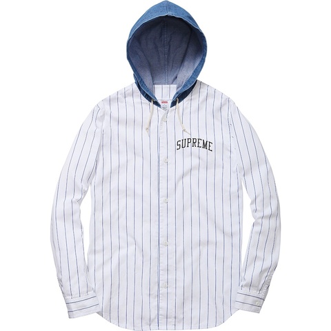Denim Hooded Baseball Shirt - fall/winter 2014 - Supreme