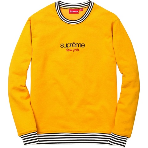 トップス 14AW Classic Logo Striped Rib Crewneck Classic Logo Striped Rib Crewneck - Supreme