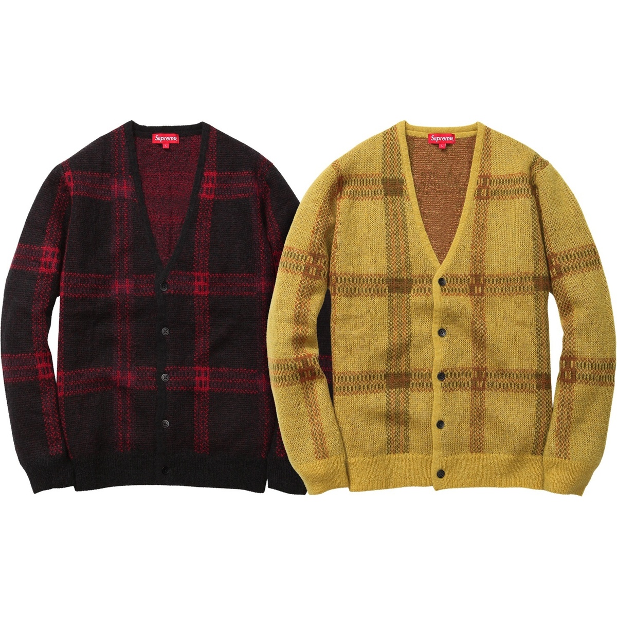 supreme plaid mohair cardigan 14aw Sサイズ Plaid Mohair Cardigan - fall/winter 2014 - Supreme