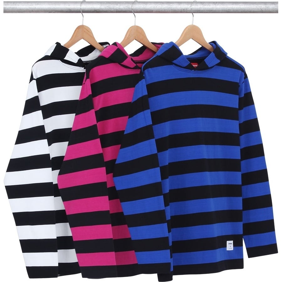 Supreme Hooded L/S Striped Tee (fall/winter 2014)